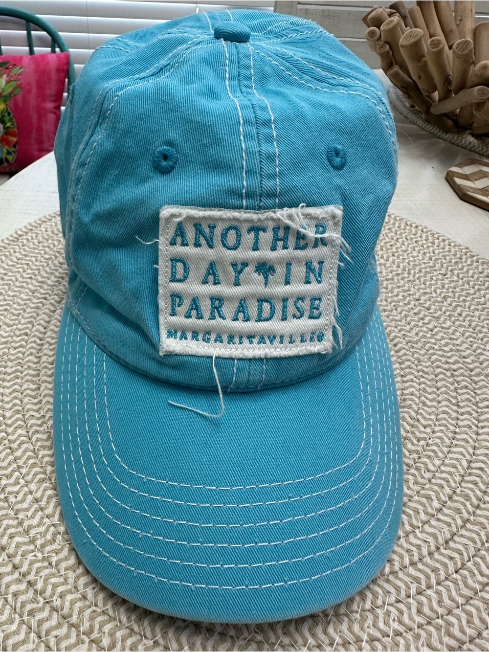 Women’s Margaritaville -Another Day In Paradise- turquoise embroidered patch cap